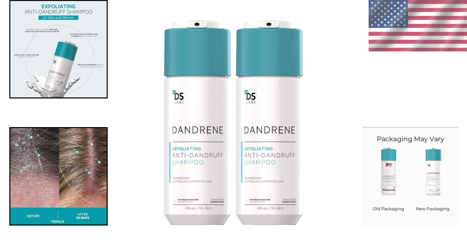 Dandrene Anti-Dandruff Shampoo - Exfoliating Formula for Itchy Scalp Relief