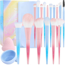 Load image into Gallery viewer, Colorful Fantasy Series Ⅲ Makeup Brush Kit with Travel Bag &amp; Sponge - 16 Brushes