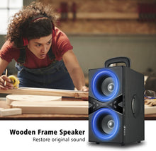 Load image into Gallery viewer, Portable Bluetooth Speaker with Rich Bass, Wood Enclosure &amp; Long Battery Life