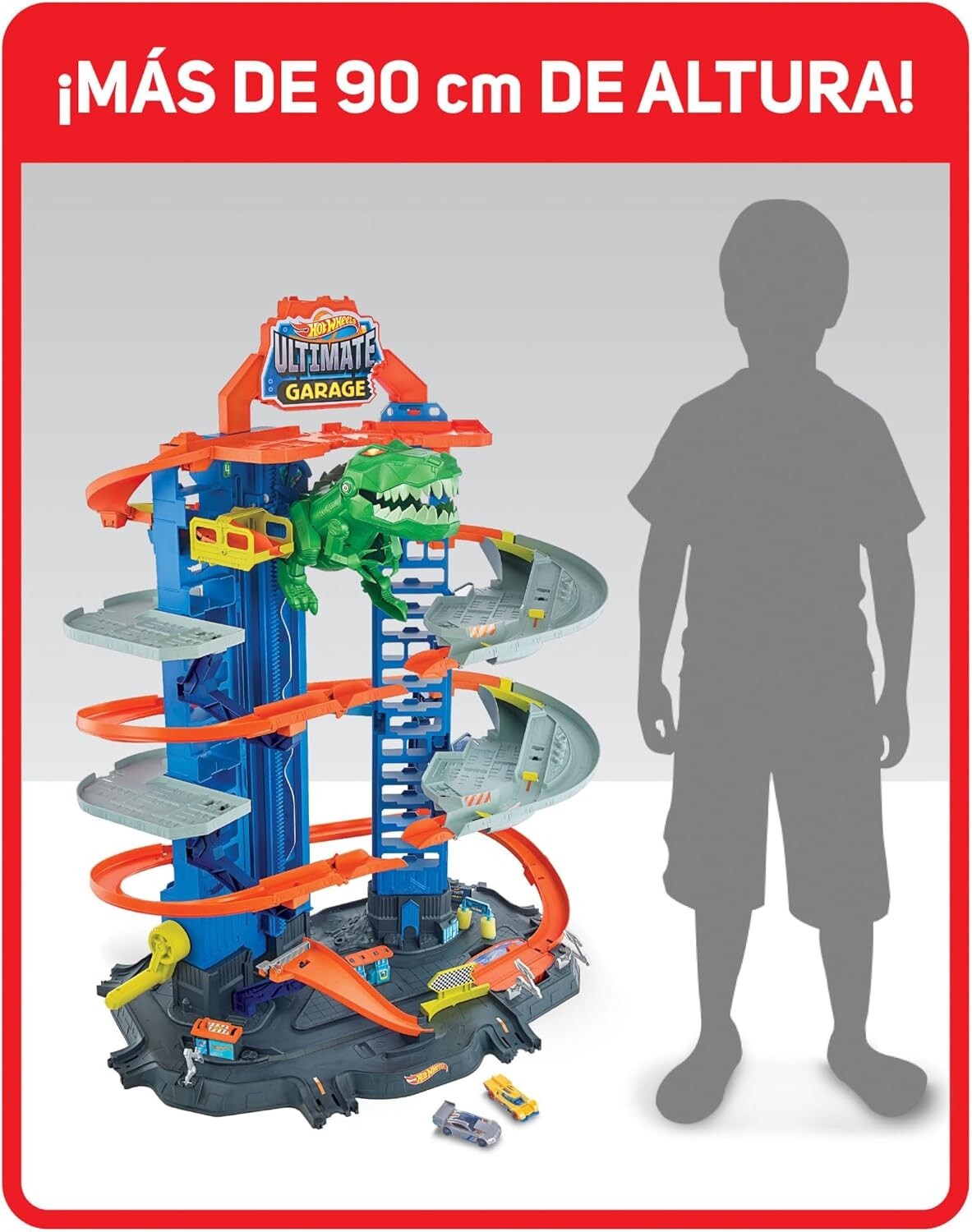 Ultimate City Toy Garage with T-Rex & 100+ Vehicle Parking – Fun Racing Playset