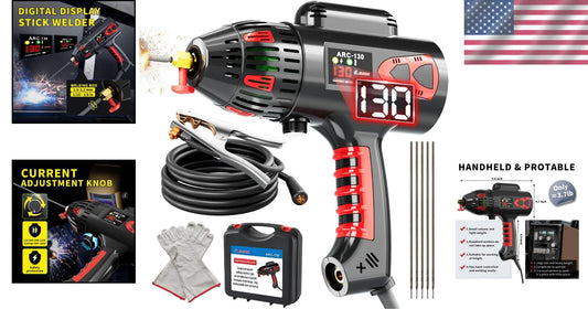 Digital Display 130A Portable Arc Welder - Complete Set for DIY & Industrial Use