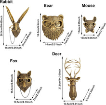 Load image into Gallery viewer, Charming Faux Deer and Animal Head Wall Decor – Elegant Gift Option, Set of 5
