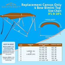 Load image into Gallery viewer, Waterproof Marine Grade 4 Bow Bimini Top Cover - Easy Installation &amp; 9 Colors