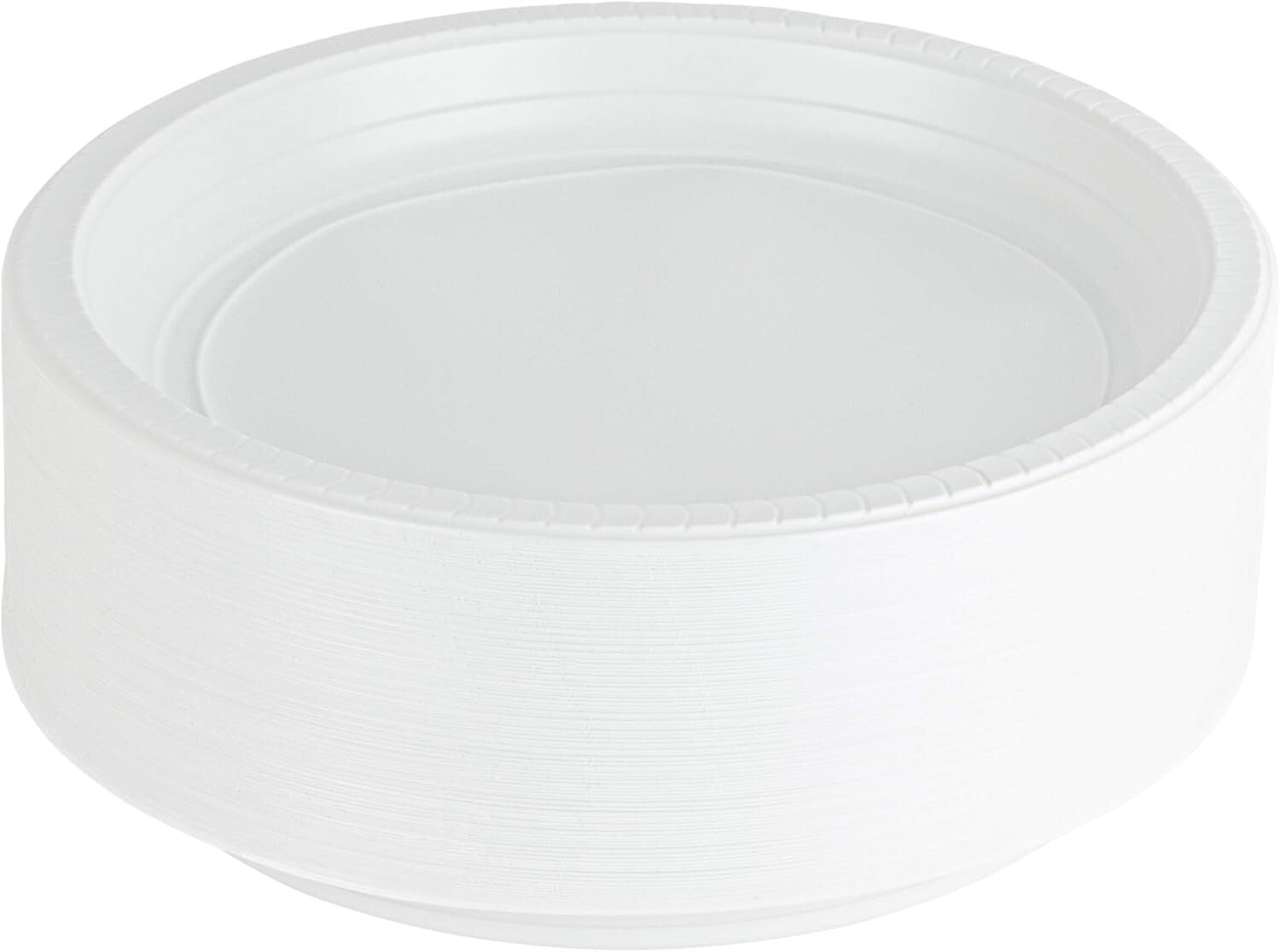 Durable 200 Pack 10 Inch Round Plastic Dinner Plates - Reusable & Microwave Safe