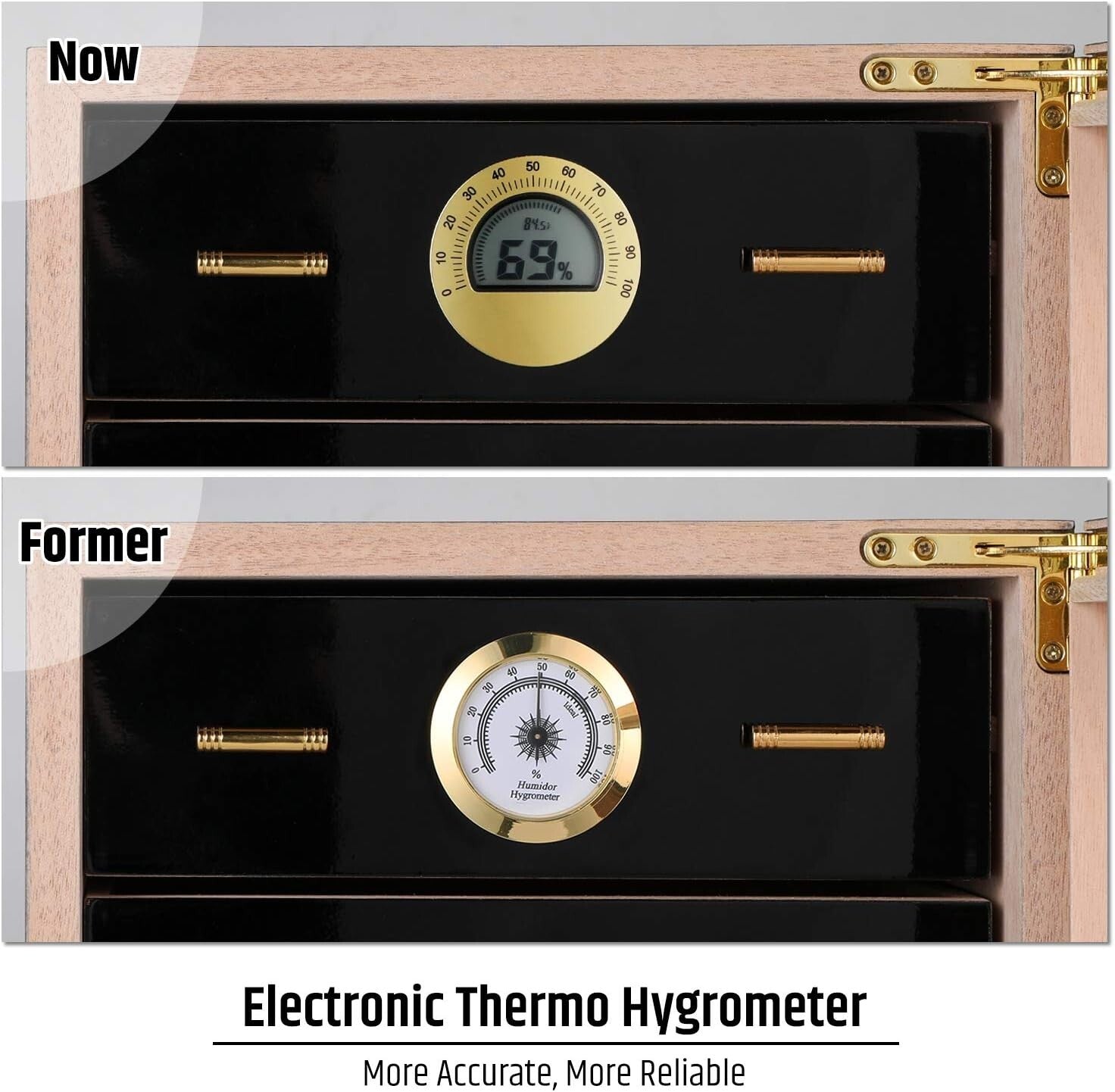 Luxury Cigar Storage Cabinet with Digital Hygrometer - Preserve Your Collection