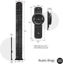 Load image into Gallery viewer, Stylish Magnetic Garage Door Hardware - Rustic 6-Piece Set with Handles &amp; Hinges