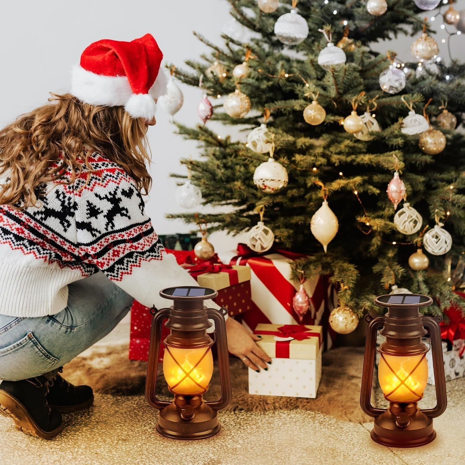 Elegant Solar Lanterns for Table and Patio - Waterproof 2-Pack with Warm Glow