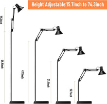 Load image into Gallery viewer, Tall Heat Lamp Stand for Reptiles - Adjustable 17.5-74.3in with Reflective Shade