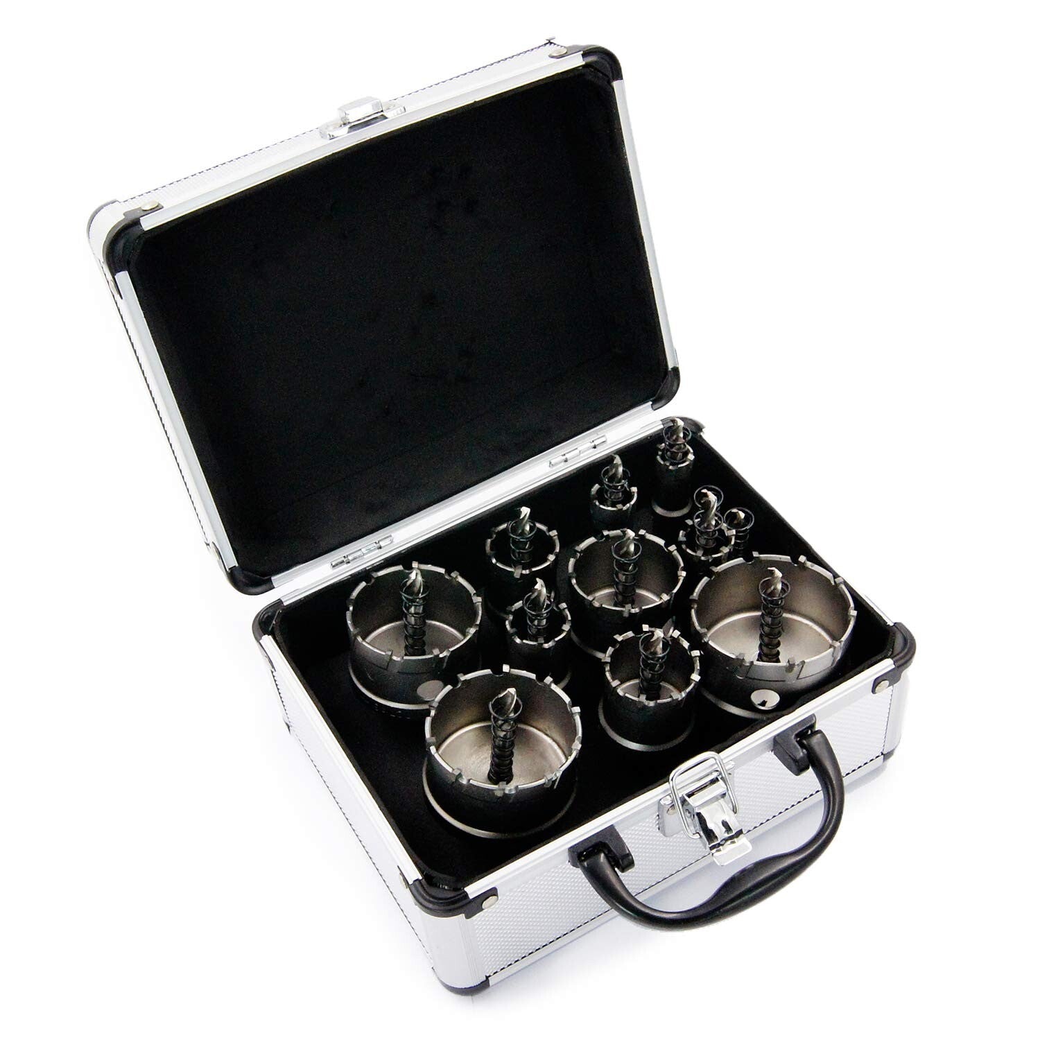 14-Piece TCT Hole Saw Kit - Tungsten Alloy Drill Bits for Metal Cutting