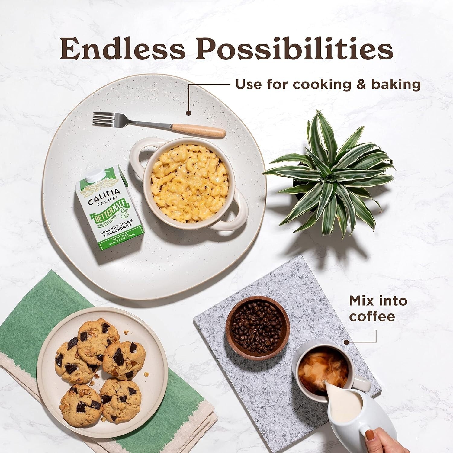 Low-Calorie Unsweetened Better Half - Plant-Based Creamer, 32 Oz Pack of 6