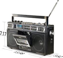 Load image into Gallery viewer, Retro 1980's Boombox with Bluetooth &amp; 4-Band Radio - MP3 Conversion