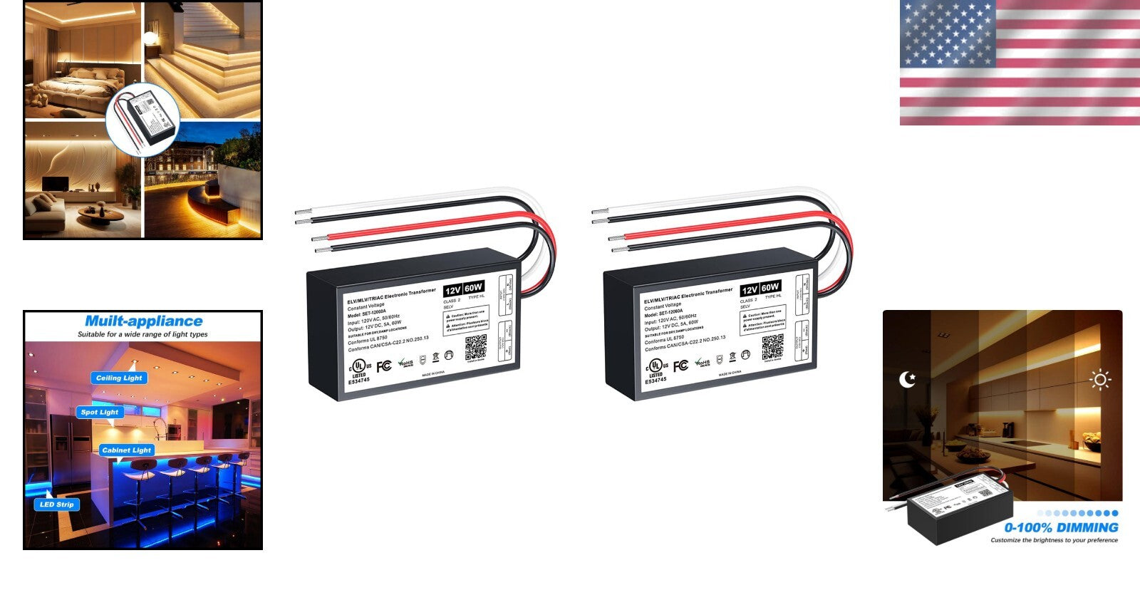 Durable 60W Dimmable LED Driver with Multi-Protection Features - Outdoor Ready