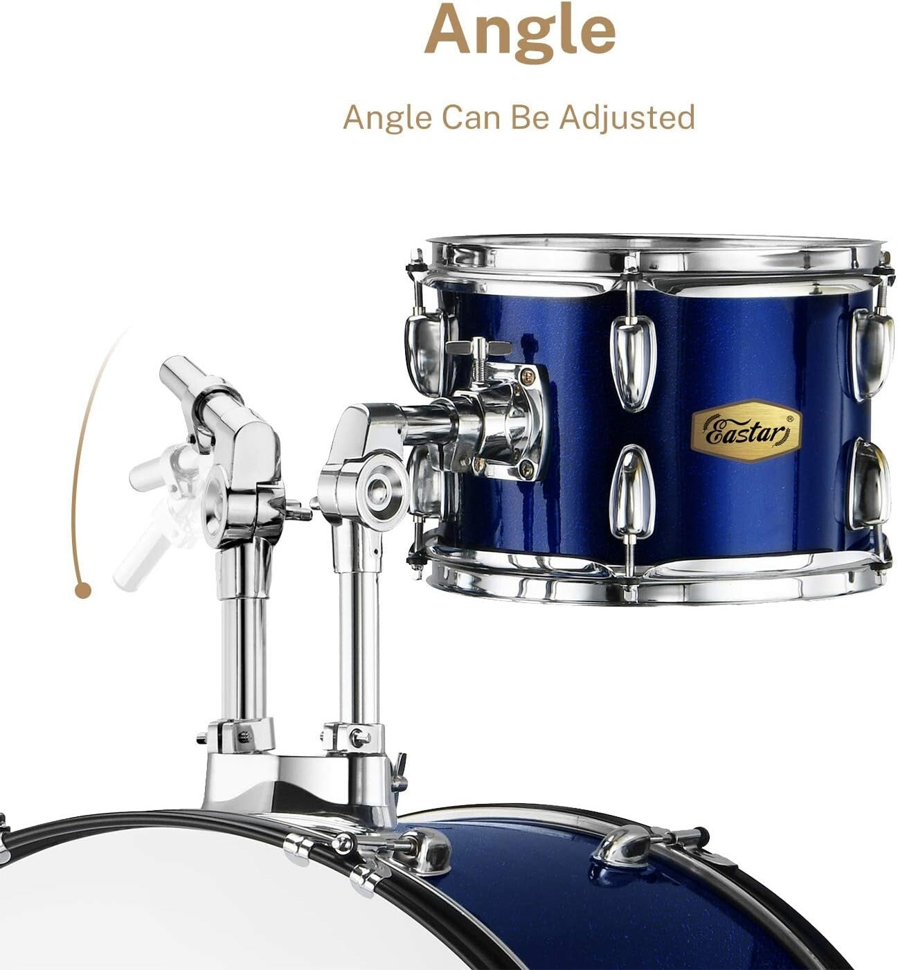 Complete 22-Inch Adult Beginner Drum Set with Bass Pedal and Adjustable Stool