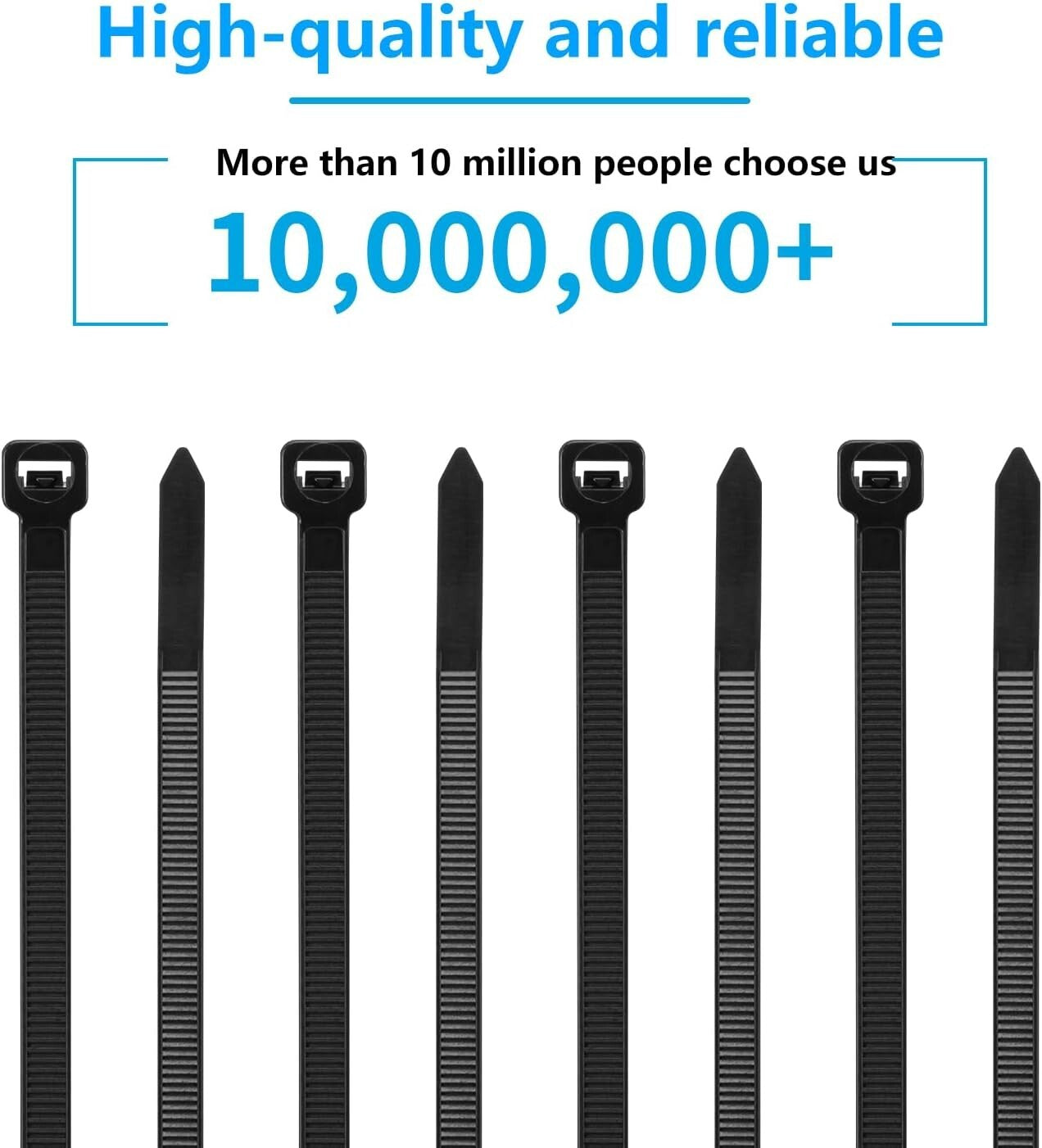 Durable 18 Inch Black Zip Ties - 1000 Pack With UV and Fireproof Properties