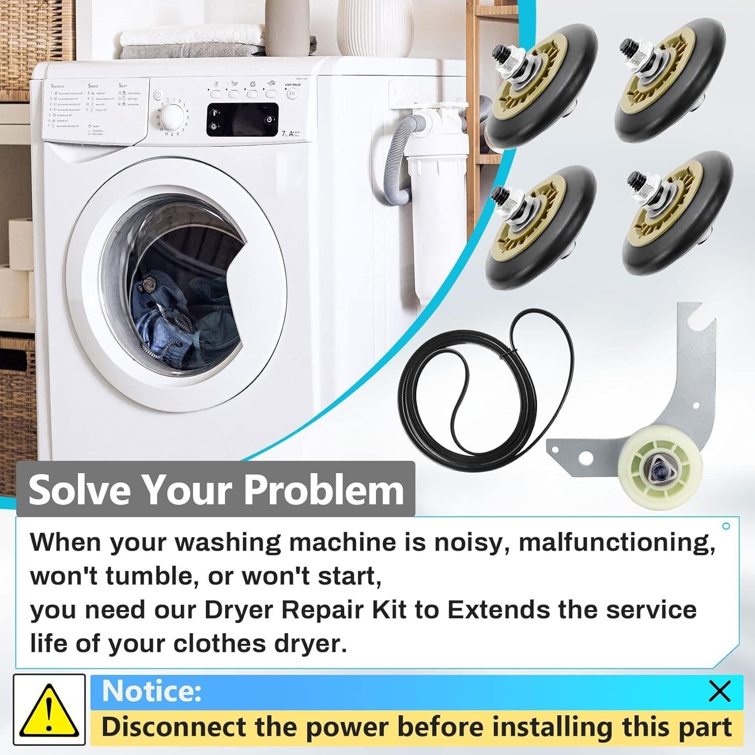 Durable Electrolux & Frigidaire Dryer Repair Kit - 5 Essential Replacement Parts