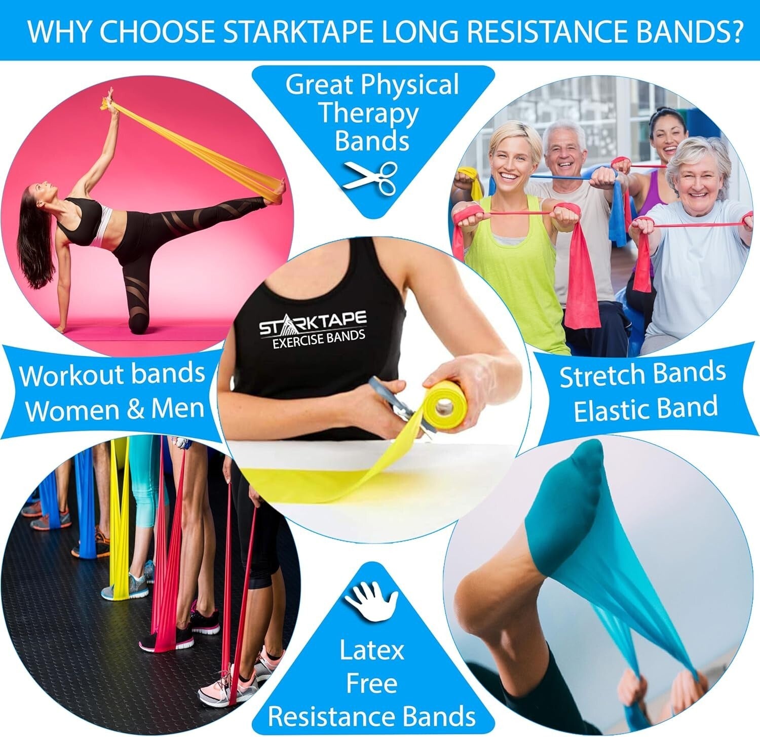 Custom Length Resistance Bands with 5 Color-Coded Levels - Durable & Easy to Use
