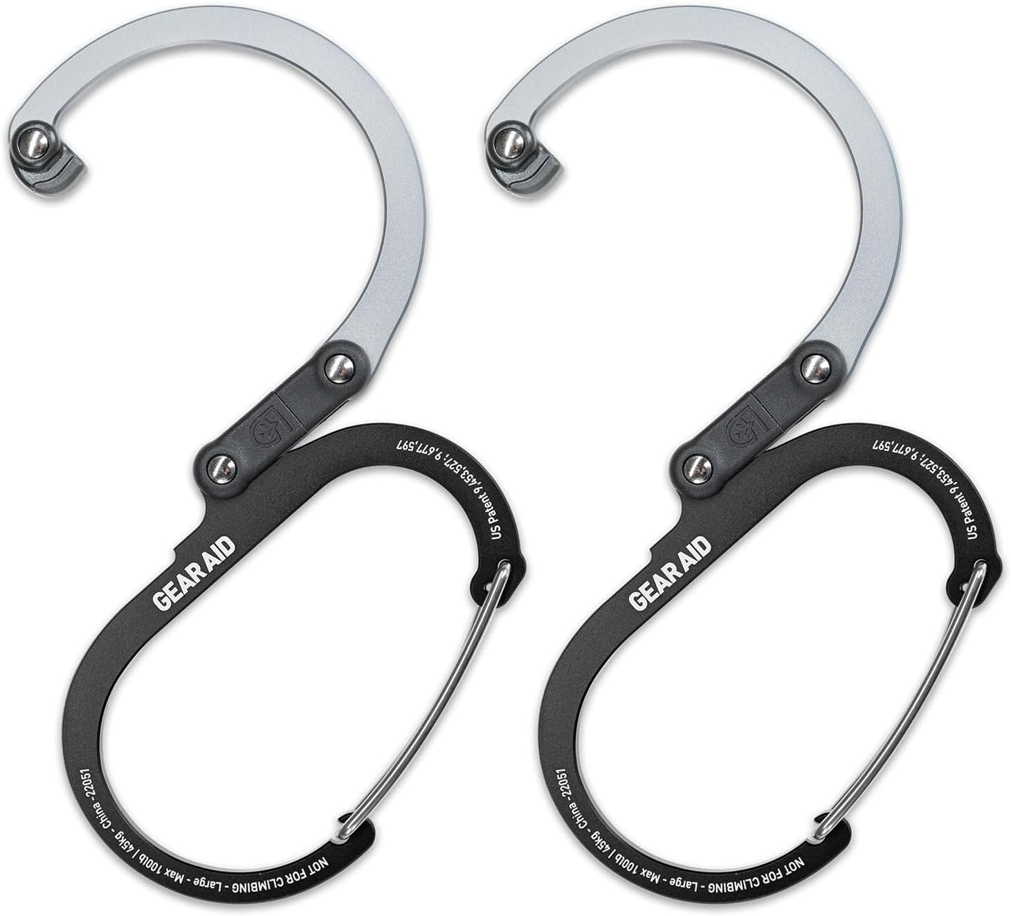 Durable Aluminum Gear Clip & Hook - Stylish Carabiner for Camping & Organization