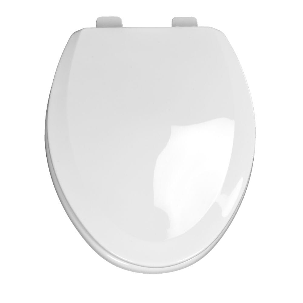 Sturdy White Elongated Wood Toilet Seat 6-Pack - Quick & Secure Installation