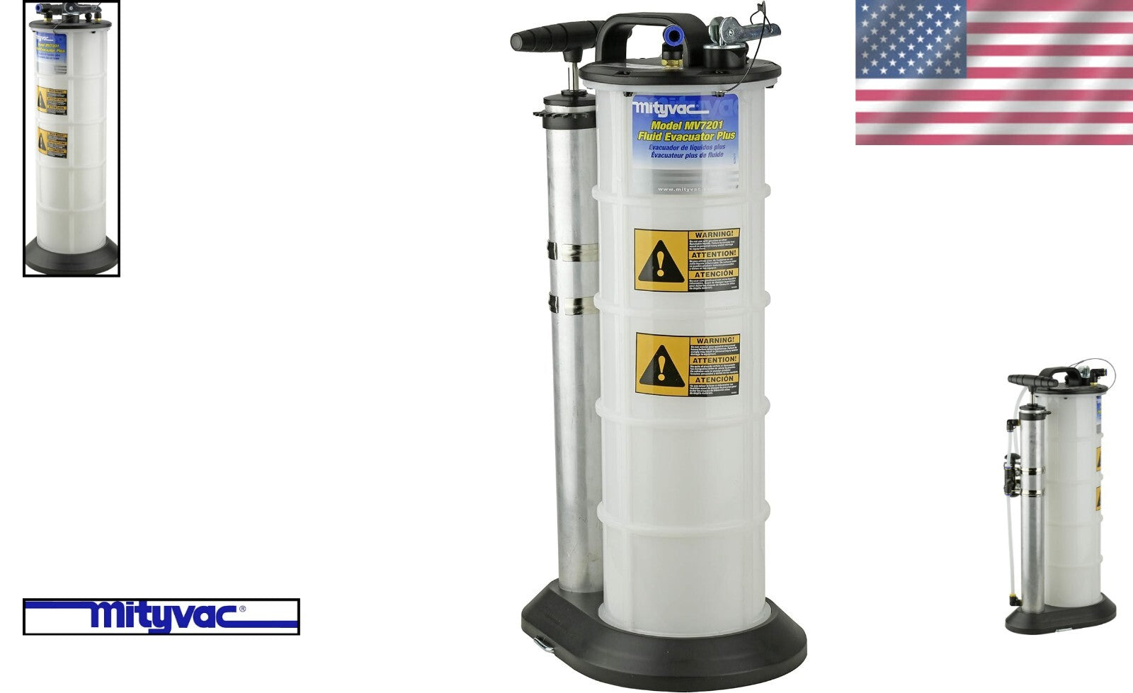 2.3-Gallon Fluid Evacuator & Dispensing Pump - Push Button & Chemical-Resistant