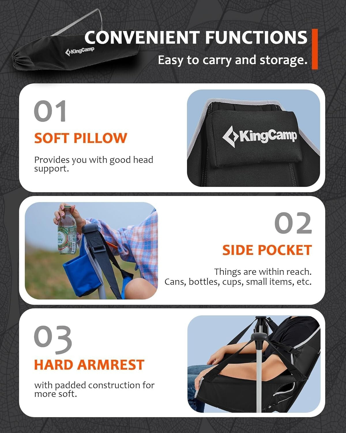 Aluminum Alloy Hammock Chair - Folding Rocker with Mesh Back for Camping Comfort