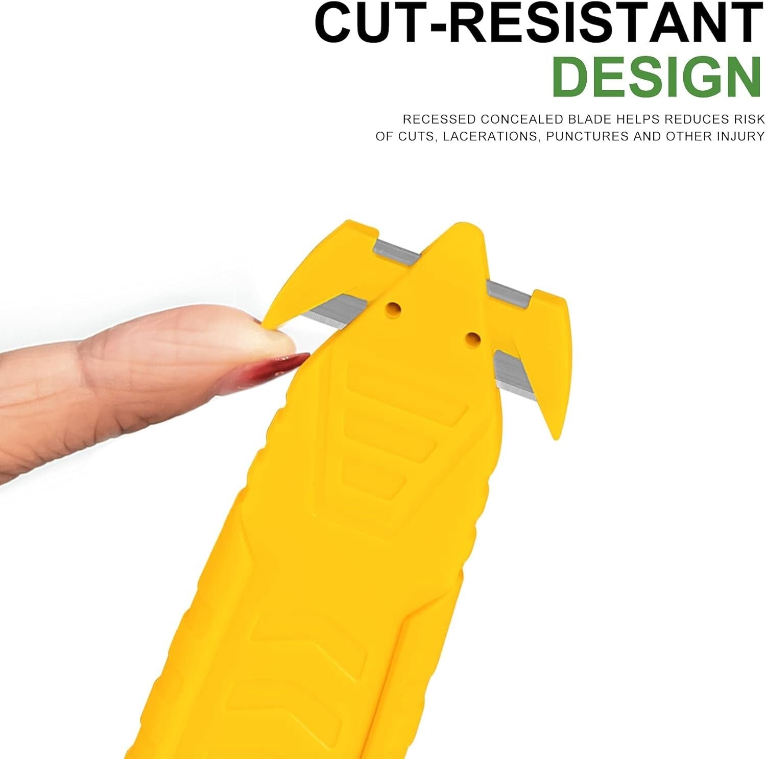 100pcs Compact Safety Box Cutter Knife with Concealed Stainless Steel Blade