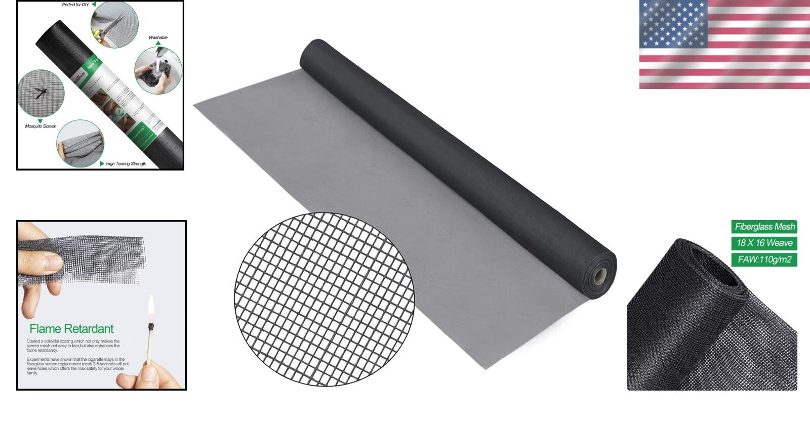DIY Customizable Fiberglass Screen Mesh Roll 100FT x 96IN - Pet Proof Solution