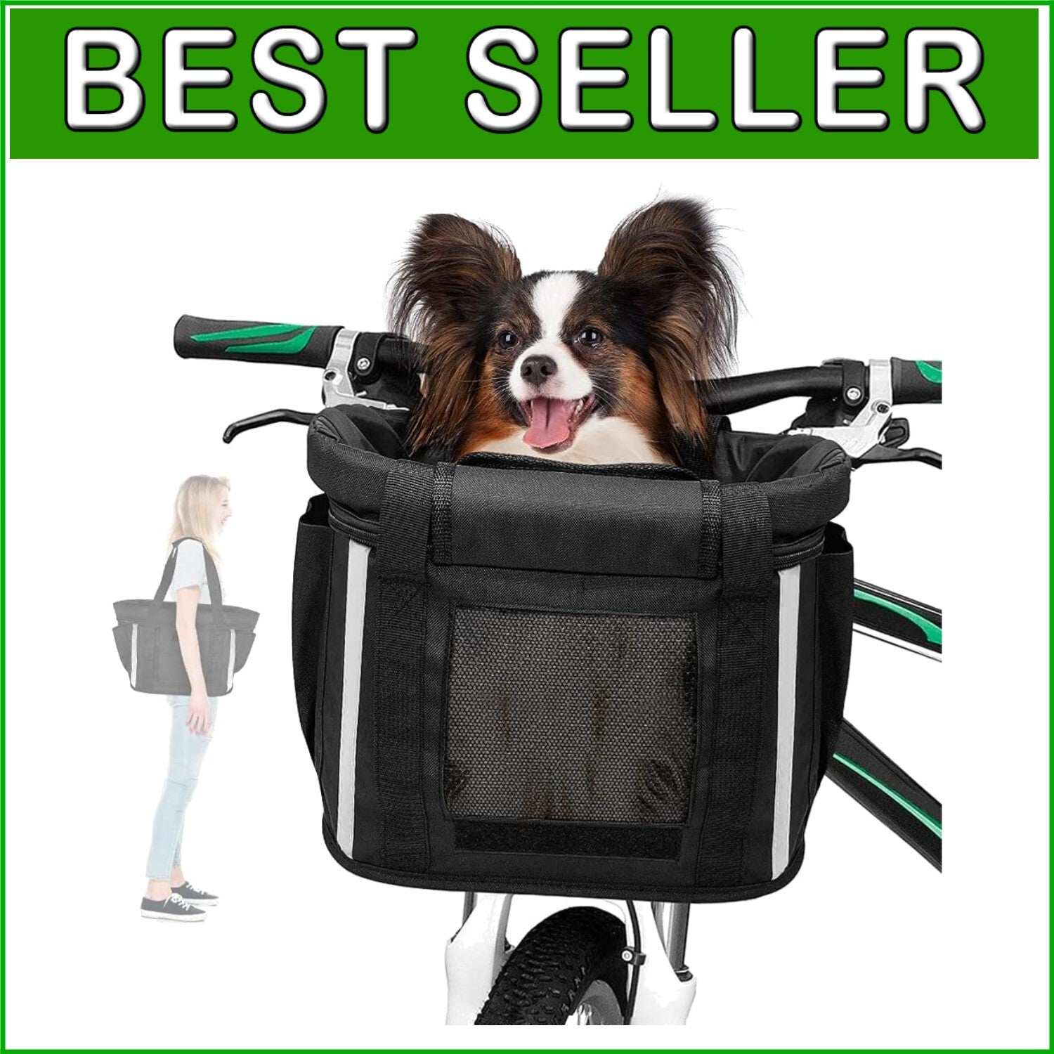 Quick-Release Pet Carrier Bike Basket - Durable, Stylish, and Versatile