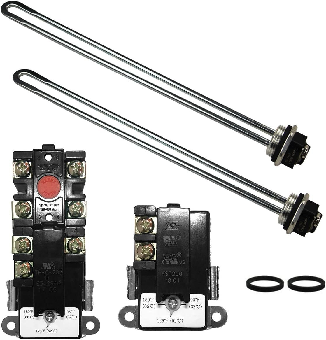 Electric Water Heater Tune-Up Kit: 4500W Elements & Interchangeable Thermostats