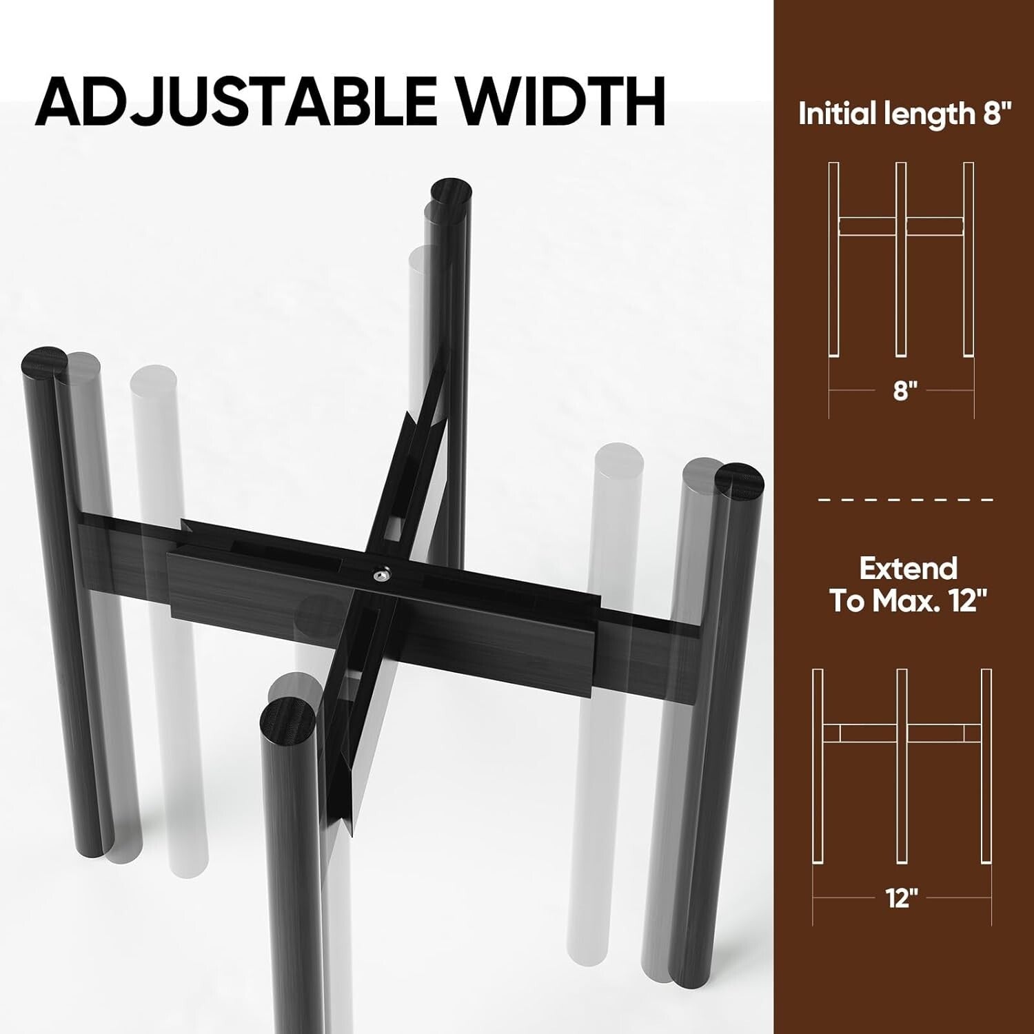 Adjustable Bamboo Plant Stand Set of 2 - Mid Century Modern Design for Interiors