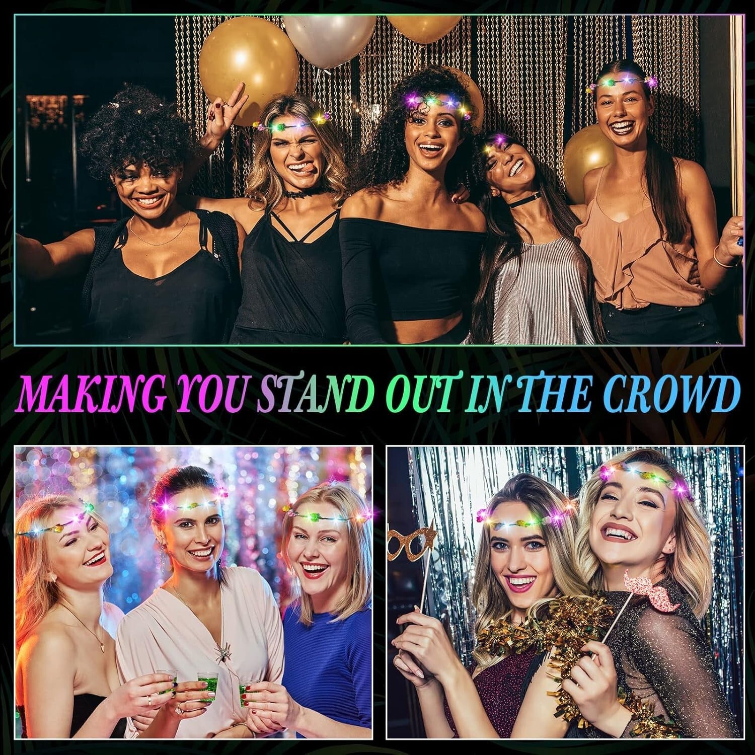 64 Pcs Classic LED Flower Crowns - Perfect for Parties, Birthday, and Weddings