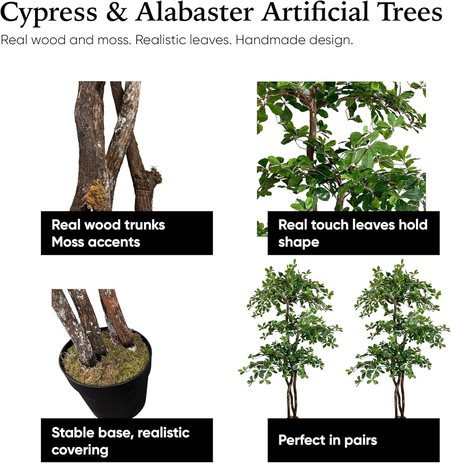 Ethically Sourced Real Wood 3-Tier Olive Tree - 6.5ft Hypoallergenic Decor