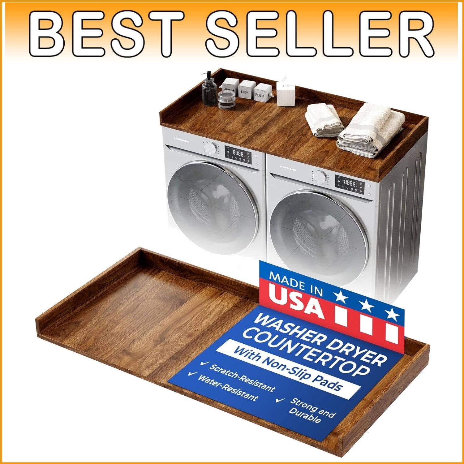 Durable Washer Dryer Counter Top with Non-Slip Pads - Perfect for Laundry Rooms