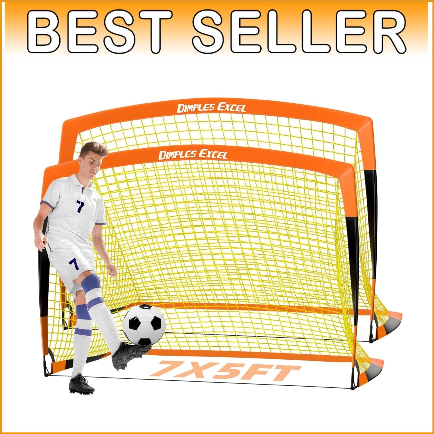Eco-Friendly Backyard Soccer Goals for Kids | Age 6+ | (3x2.2, 5x3.6 FT)
