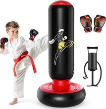 Load image into Gallery viewer, 66” Kids Inflatable Boxing Punching Bag &amp; Gloves - Fun Gym Toy for Ages 6-12