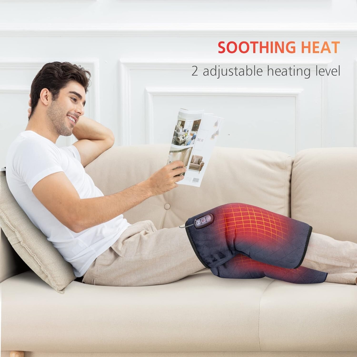 Adjustable Knee Heating Pad with Massage and Vibration - Safe & Effective Relief