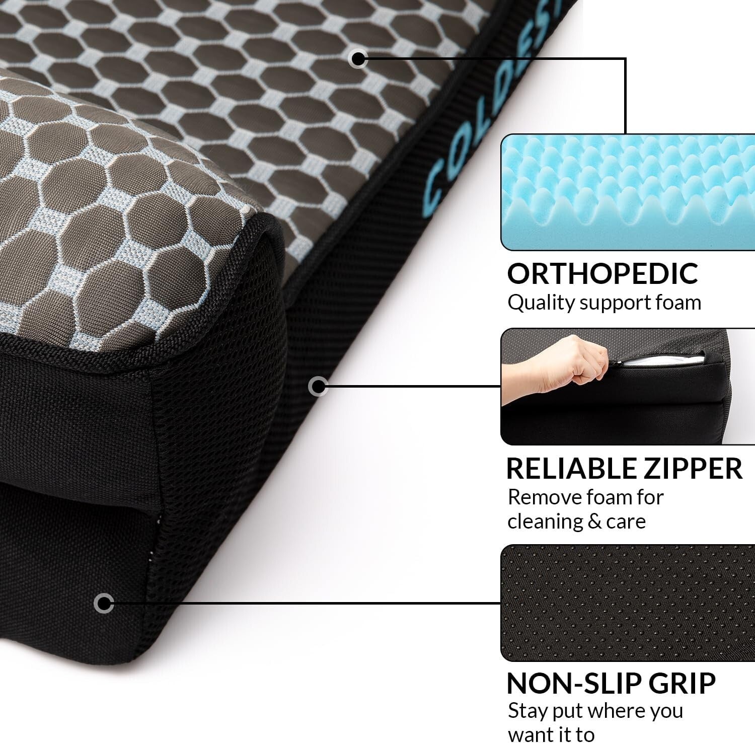 The Coldest Cozy - Medium Dog Bed with Cooling Gel, Anti-Slip & Water-Resistant