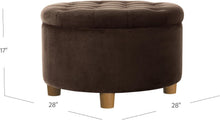 Load image into Gallery viewer, Chic Button Tufted Velvet Ottoman with Honey Oak Legs - Stylish Storage Solution