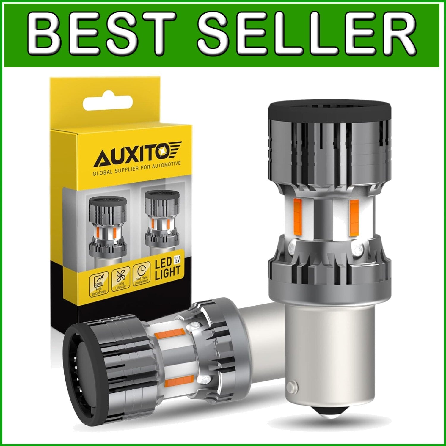 2025 Upgraded 1156 LED Turn Signal Bulbs - 4000LM Super Bright Amber Yellow