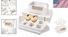 Load image into Gallery viewer, Compact 50pcs Cupcake Boxes with Clear Window - Easy Assembly for Every Occasion