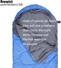 Load image into Gallery viewer, Premium Silk Sleeping Bag Liner, Extra Wide 87"x43" for Luxurious Travel Comfort