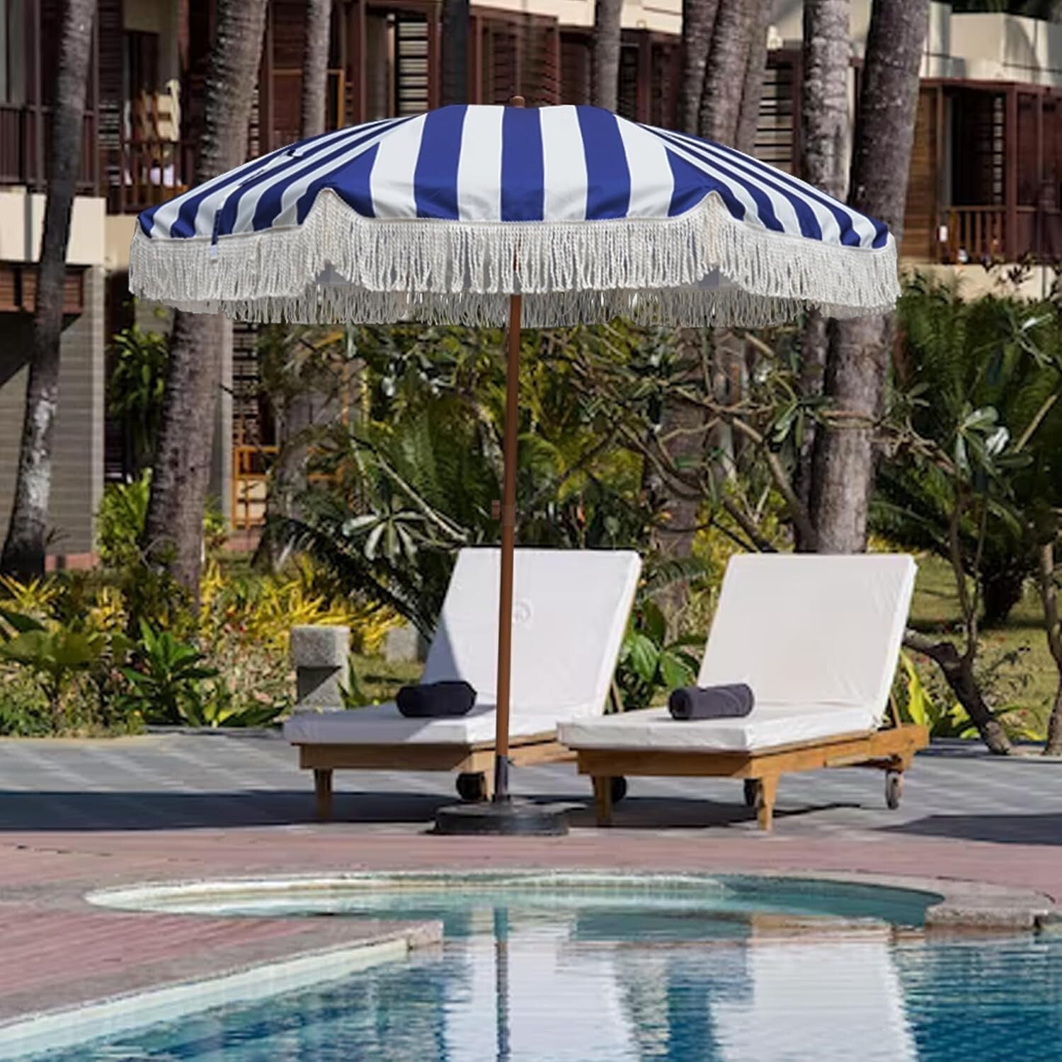 Lightweight 7ft Patio Umbrella with Push Button Tilt – Perfect for Parties