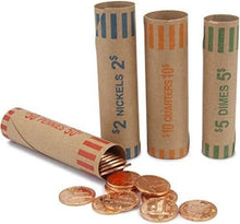 Load image into Gallery viewer, 3072 Pcs Color-Coded Coin Roll Wrappers - Quarters, Nickels, Dimes, and Pennies