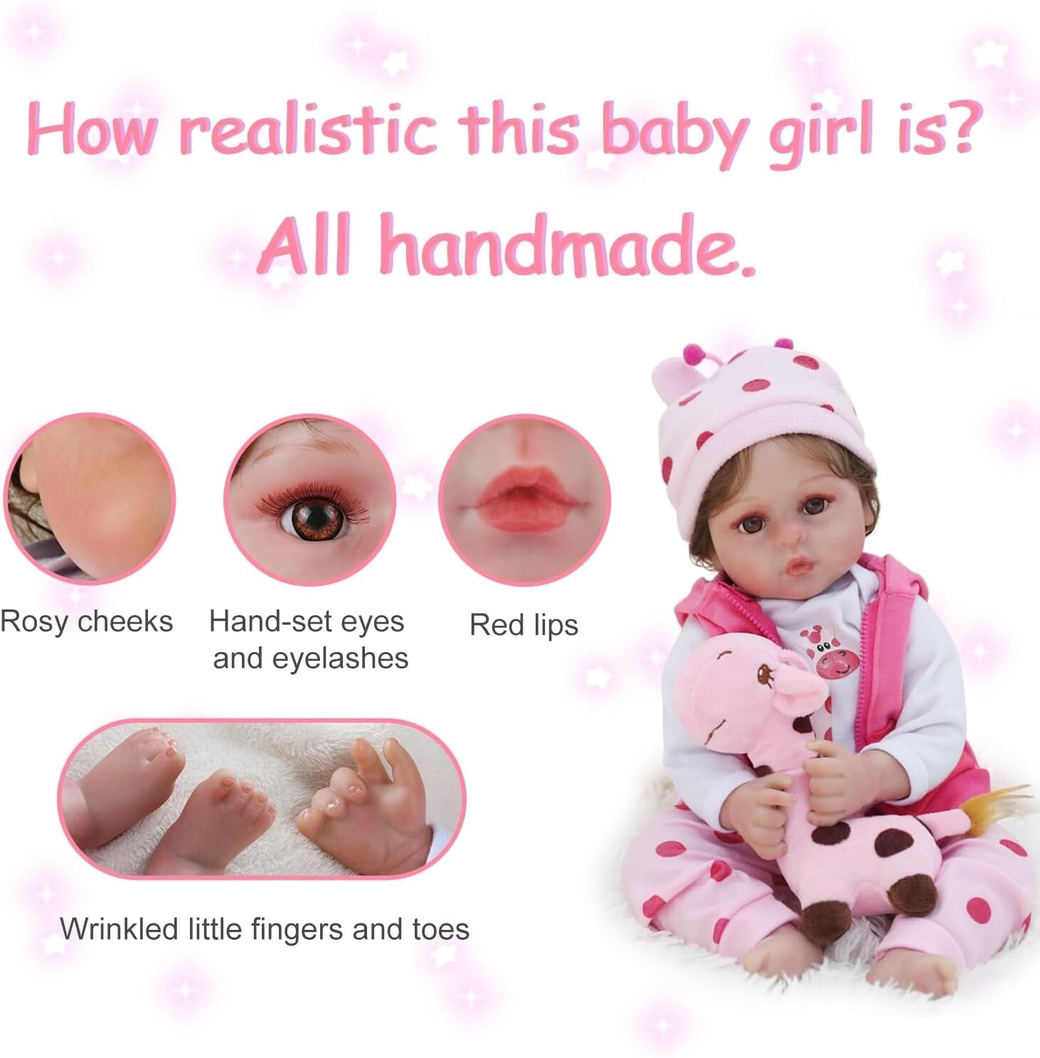 Adorable 18-Inch Silicone Reborn Girl Doll - Complete With Dress-Up Accessories
