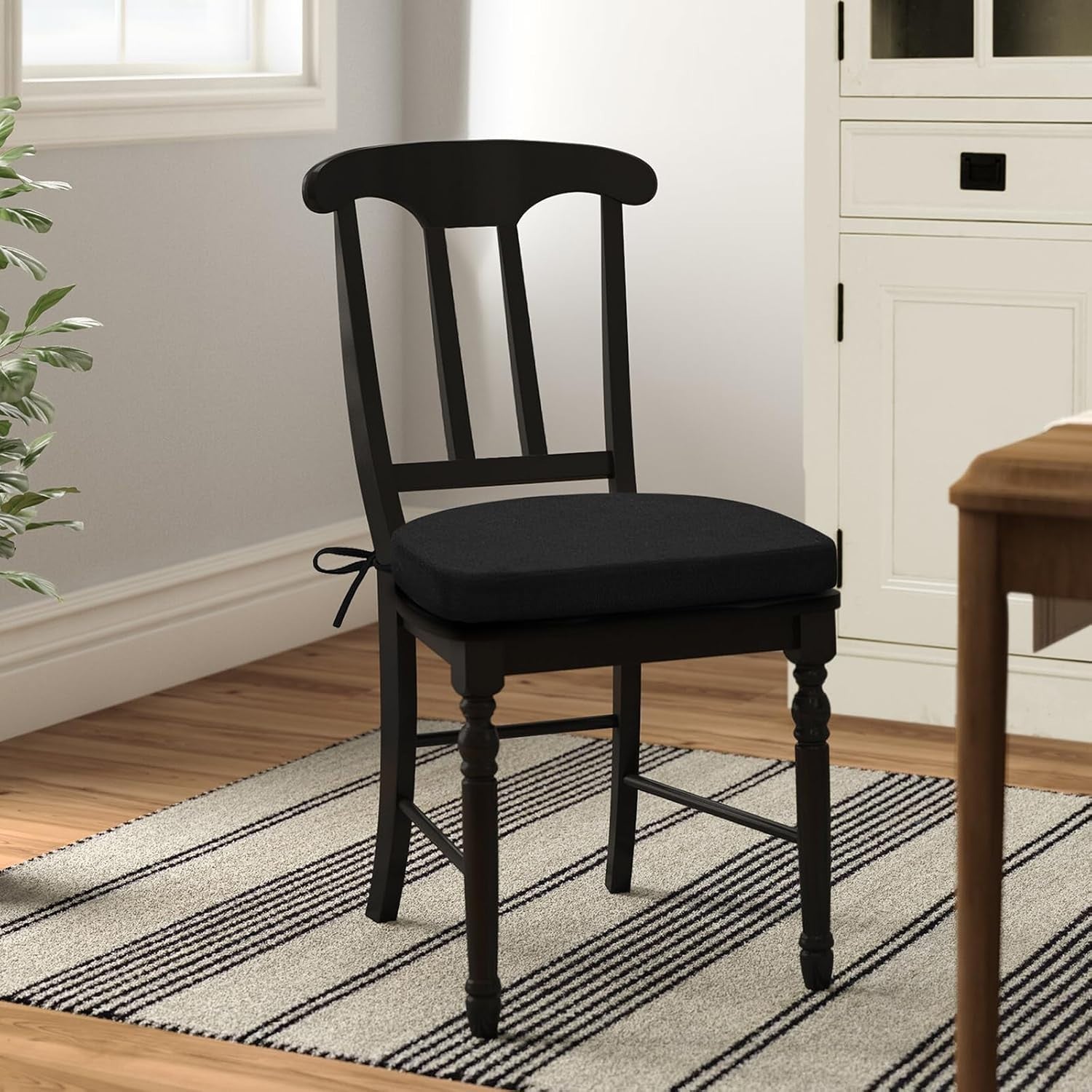 Comfortable D-Shaped Foam Chair Cushions Set of 4, Silicone Backing, 17x16.5in