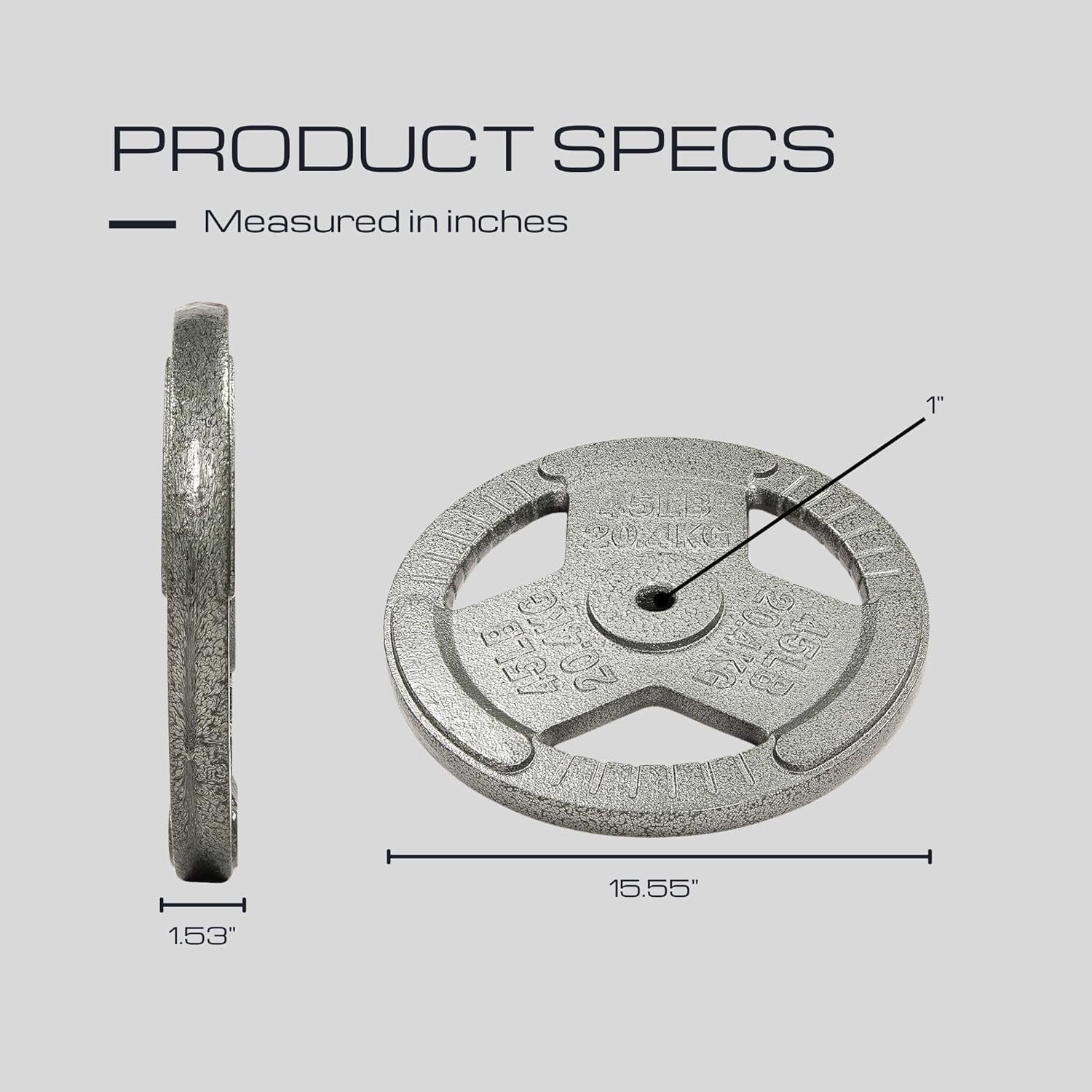 45lbs Cast Iron Weight Plate with Ergonomic Handles - Ideal for Fitness Training