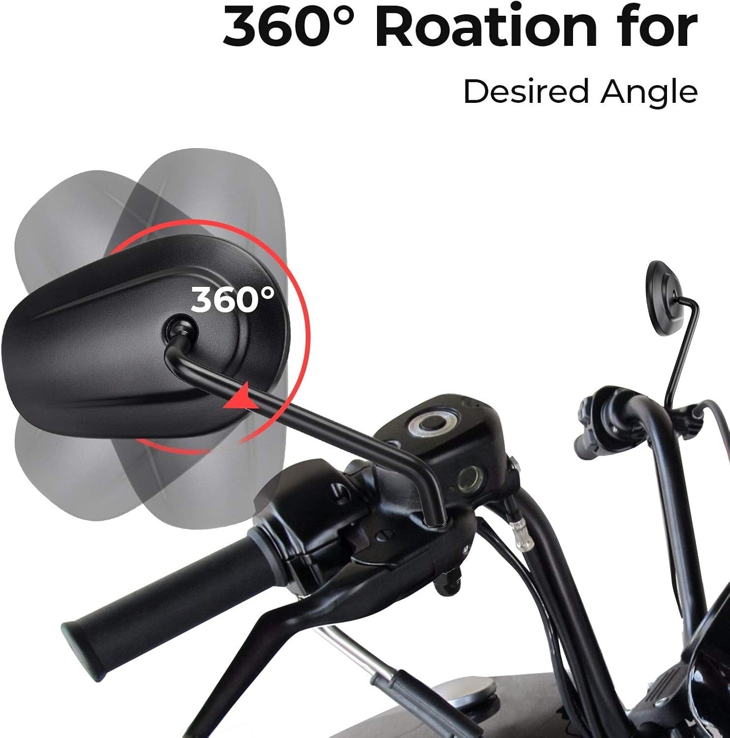 360-Degree Adjustable M8 Motorcycle Mirrors for Sportster & Touring Models