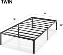 Load image into Gallery viewer, Modern 14-Inch Bed Frame with Alloy Steel Construction – No Box Spring Required