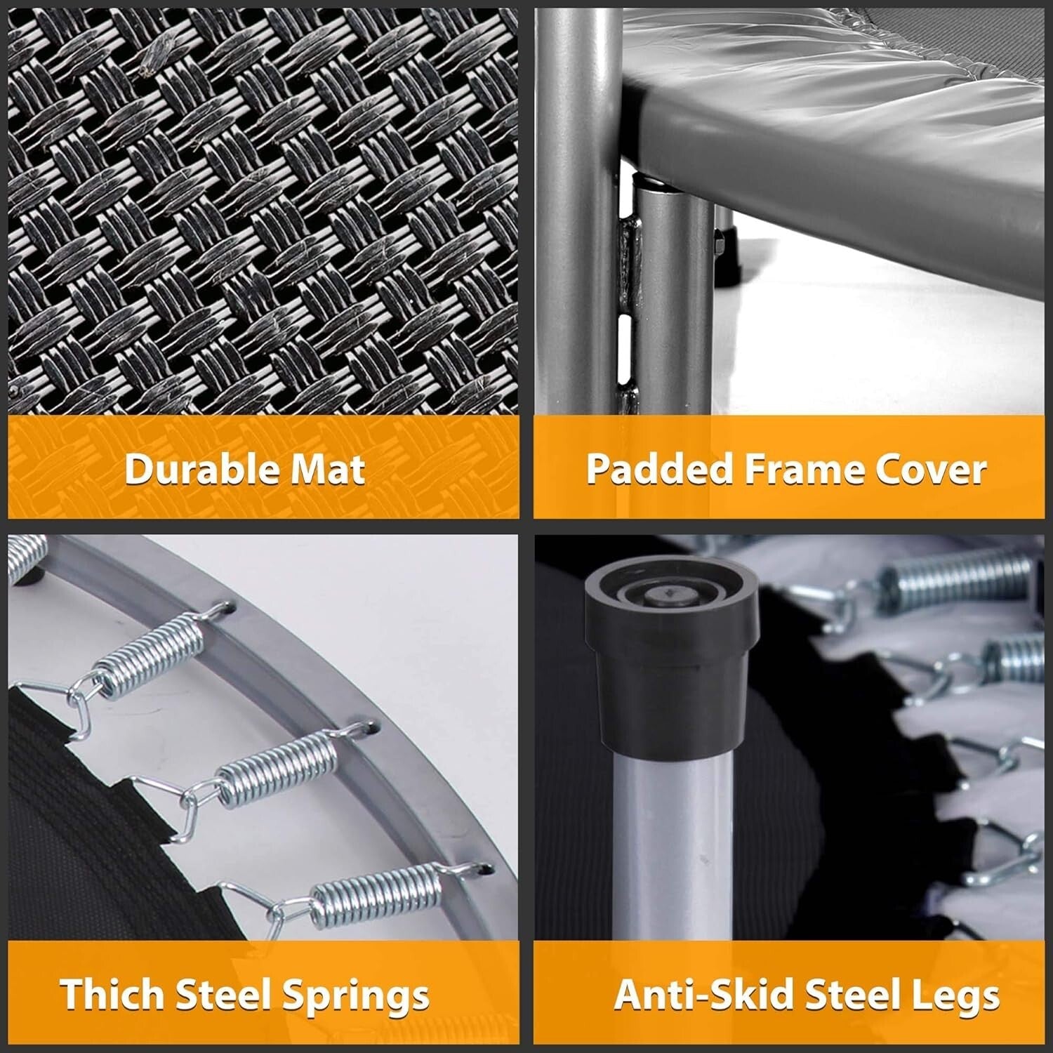 Adjustable Handle Foldable Mini Trampoline - Outdoor/Indoor Fitness Equipment