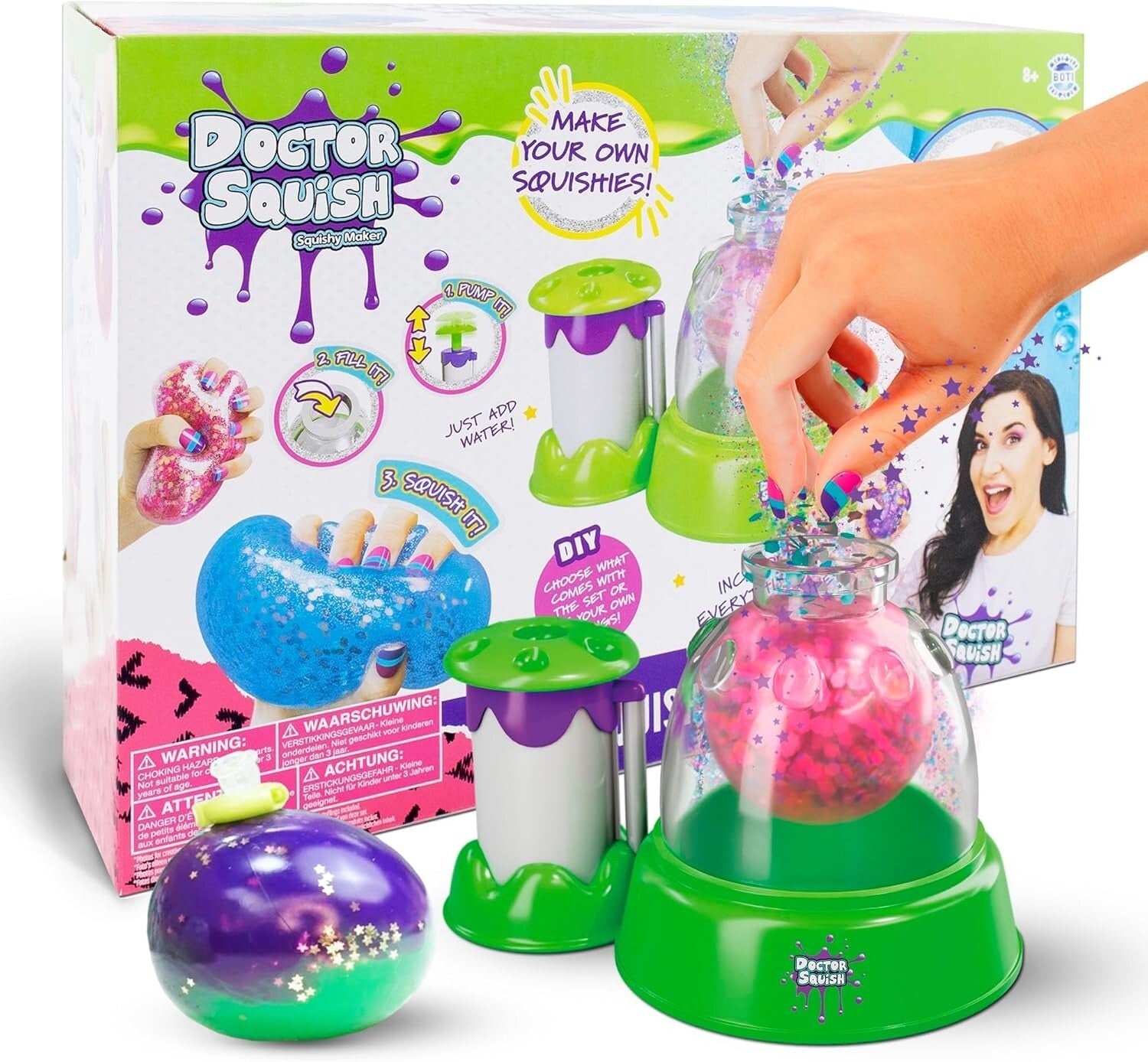 Customizable Squishy Maker Station with Glitter, Confetti & Reusable Clips