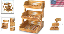 Load image into Gallery viewer, Sturdy 3-Tier Pine Wood Fruit Basket - Compact Design for Fresh Produce
